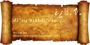 Őry Viktória névjegykártya
